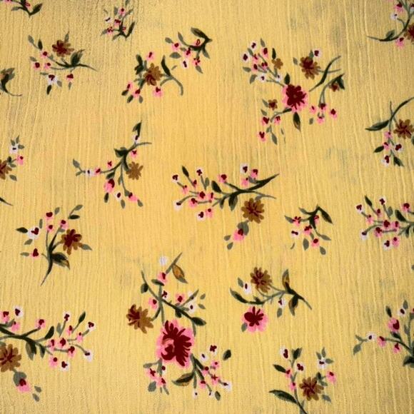 Cottagecore coquette rare vtg butteryellow floral maxi dress - Picture 5 of 6